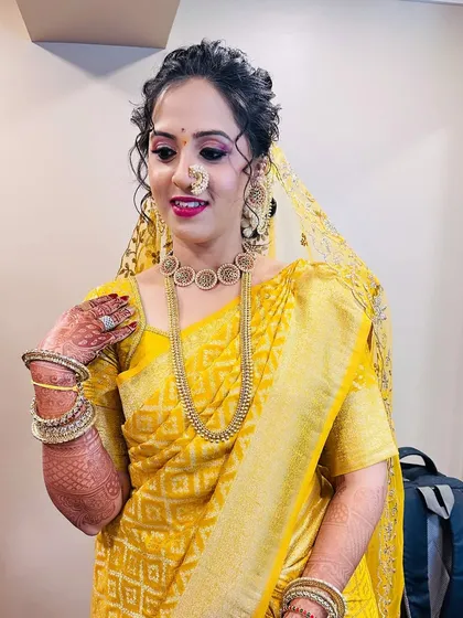The bride looking confident and beautiful, ready for her event.