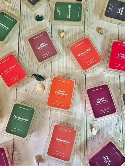 Another shot of my colorful collection of wax melts. They are a perfect way to enjoy fragrance without a flame, just in time for summer.