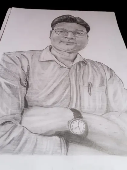 This A4 portrait was a commission from Patna, Bihar. I focused on creating a professional and friendly look for the client.