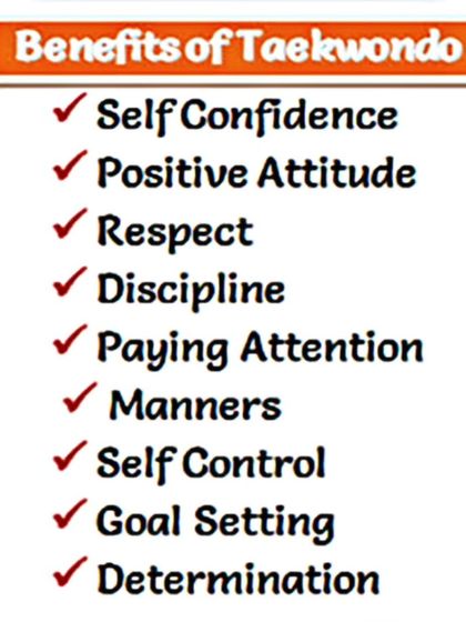 The benefits of Taekwondo go far beyond physical skills. We focus on building character, instilling values like respect, discipline, and self-control.