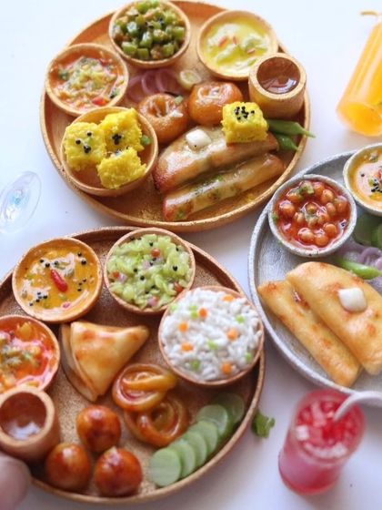 A beautiful arrangement of my North Indian and South Indian thalis.