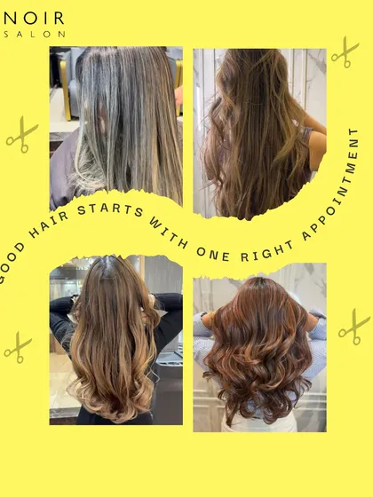 One appointment can change everything. This collage captures four distinct journeys, from correcting a previous color to creating rich new shades. It's proof that no matter your starting point, a beautiful result is always possible.