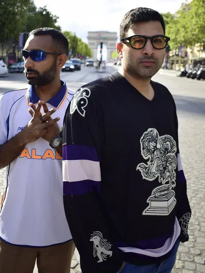 A shot of me and a colleague in Paris. My work involves a lot of travel, building connections and representing our artists on a global scale, like the Madstarbase x Paris 2024 Olympics project.