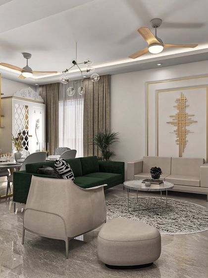 Houzlook - Full Home Interior Design & Turnkey Execution Luxurious Living & Dining Spaces photo 6