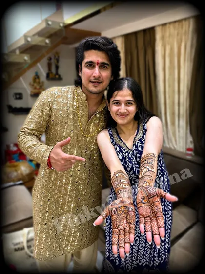 A special moment captured with Bhavin Bhanushali and his sister. I'm so glad they loved the mehndi and that I could be a part of their family's celebration.