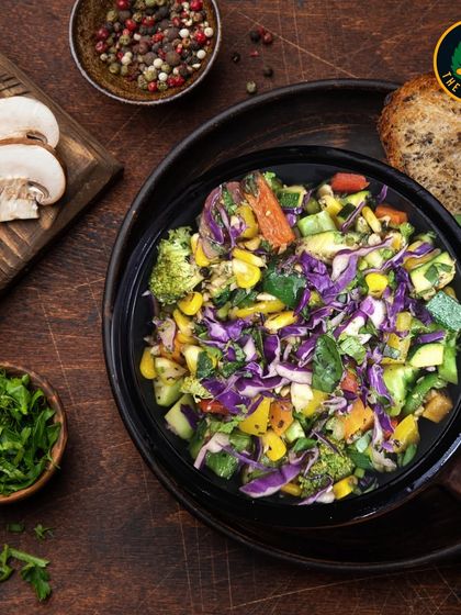 A culinary journey in a bowl. My exotic veggies salad is a kaleidoscope of flavors and textures, celebrating the freshness and health of nature's bounty.