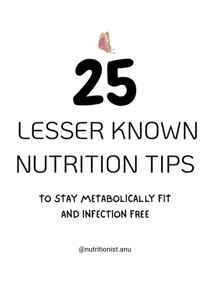 Forget fad diets and confusing advice. I focus on simple, lesser-known nutrition tips that help you stay metabolically fit and infection-free. This is the foundation of my practical approach to health.