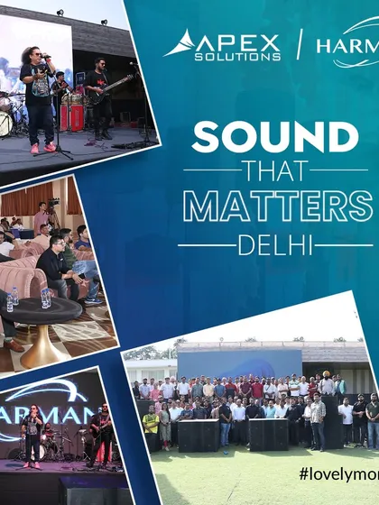 A collage of moments from the 'Sound That Matters' event, showing the live band, engaged audience, and group photos. This summarizes the successful execution of a multi-faceted corporate event.