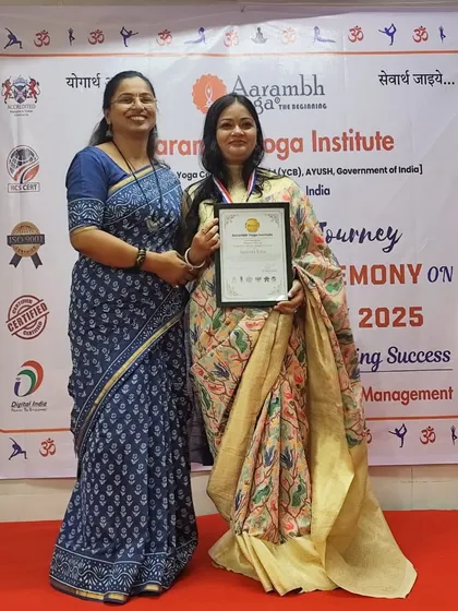 Another happy graduate receiving her certificate at our felicitation ceremony, celebrating her journey and achievement.
