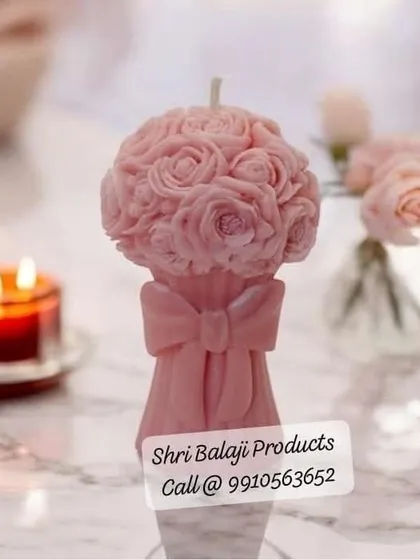 Our rose bouquet candle mold with a bow detail is perfect for creating elegant, gift-worthy candles. The flexible silicone makes demolding easy, preserving every detail.