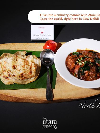 Our Chicken Chettinad with Malabari Paratha is a perfect pairing from our North Indian menu. The flaky bread is ideal for soaking up the rich, spicy gravy.