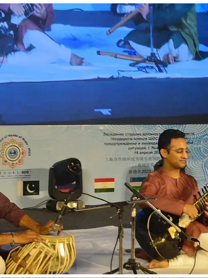 A classic Sitar and Tabla jugalbandi performance during a cultural evening for the Shanghai Cooperation Organisation (SCO) member states.