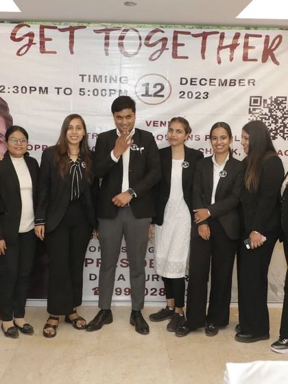 Posing with a group of dynamic female advocates at our get-together.