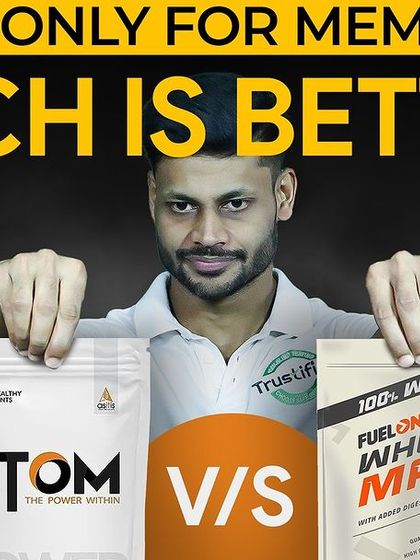 Atom vs Fuel One: Which is Better? A thumbnail for a members-only comparison video, pitting two popular budget whey proteins against each other.