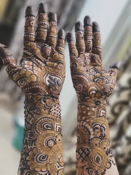 A closer view of the intricate patterns. You can see the detailed shading and line work that goes into each element, from the paisley motifs to the swirling vines.
