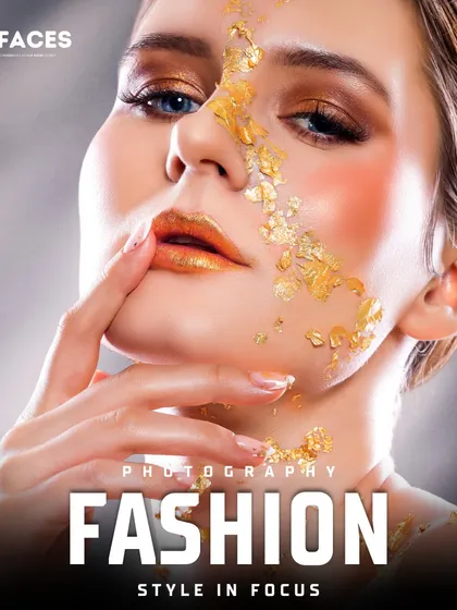 Our creative and editorial photoshoots are designed to push boundaries and create unforgettable images. This conceptual beauty shot uses gold leaf makeup to produce a high-fashion, artistic visual that is perfect for magazine editorials or a brand looking to make a bold statement.
