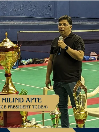 Milind Apte, Vice President of TCDBA, addressing the players at a summer camp ceremony. Leadership guidance is a part of every event I organize, big or small.
