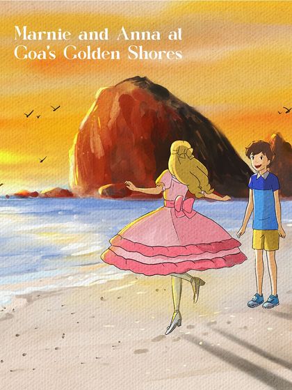 Marnie and Anna from 'When Marnie Was There' on Goa's golden shores. The sunset and the sea felt like the perfect setting for their deep and gentle friendship.