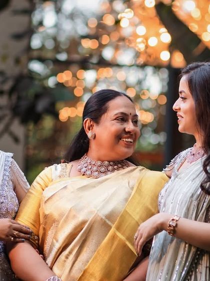 A gallery celebrating family bonds through fashion. These images feature more moments of mothers, sons, sisters, and other family members dressed in beautifully coordinated custom outfits for their most important events.