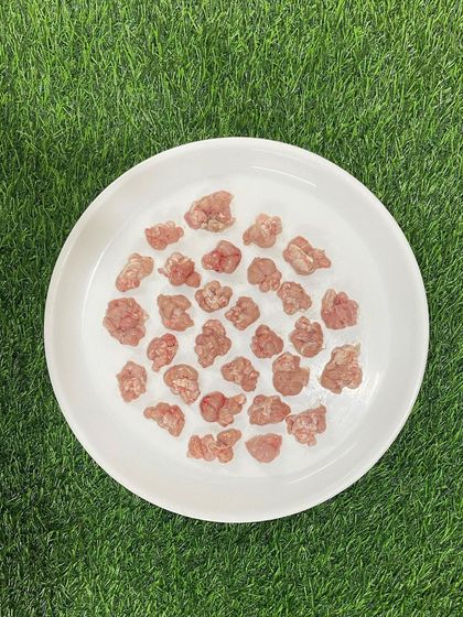 These are chicken brains, a rare organ meat that is rich in DHA and other fatty acids, beneficial for cognitive health. Available in limited quantities.