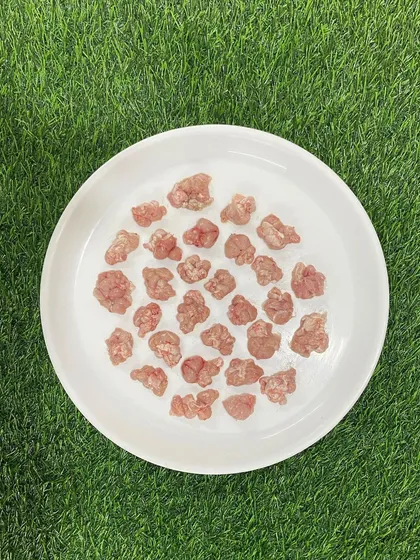 These are chicken brains, a rare organ meat that is rich in DHA and other fatty acids, beneficial for cognitive health. Available in limited quantities.