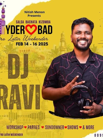My official DJ announcement for the Hyderabad Afro Latin Weekender 2025. Ready to bring the beats to my home city's biggest Latin event.