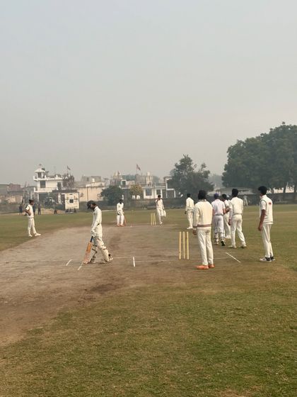 A snapshot from a practice match. This is where we build the temperament and experience needed to succeed in competitive cricket.