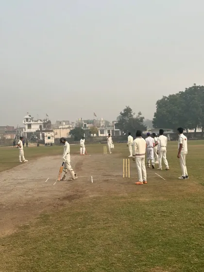 A snapshot from a practice match. This is where we build the temperament and experience needed to succeed in competitive cricket.