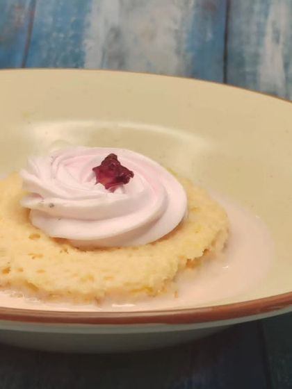 A single serving of rose Tres Leches, perfect for individual desserts.