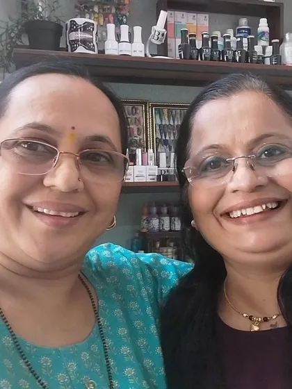 A happy photo with my old friend after her nail session.