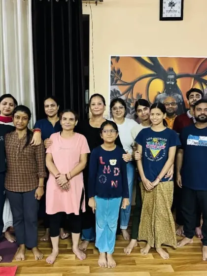A group photo of our diverse community of students. Men, women, and children all practice together, creating a wonderful and inclusive environment.