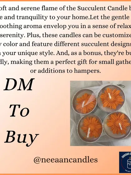 The soft and serene flame of the Succulent Candle brings peace and tranquility to your home.