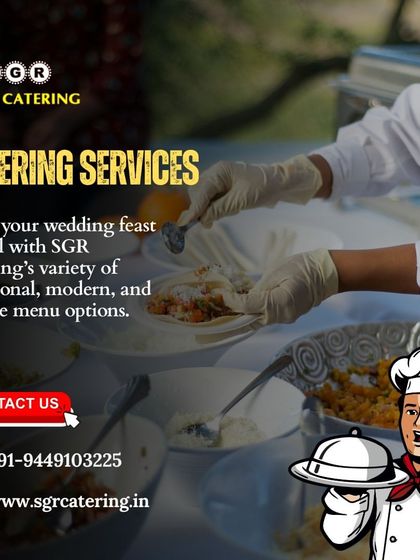 Make your wedding feast special with our variety of traditional and modern menu options. This image shows a chef plating food, emphasizing the care and professionalism of our service.
