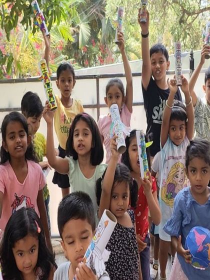 We made our own kaleidoscopes! The children were thrilled to hold up their creations and see the world in a new, colorful way. A perfect blend of art and science.