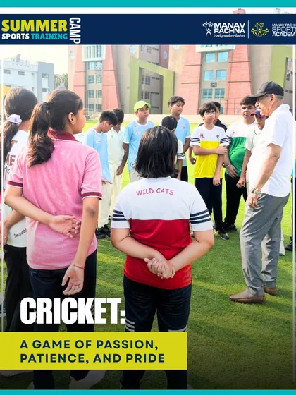 A masterclass with a legend. Young cricketers at our summer camp had a golden opportunity to interact with Dronacharya Awardee and our Director of Sports, Sh. Sarkar Talwar.