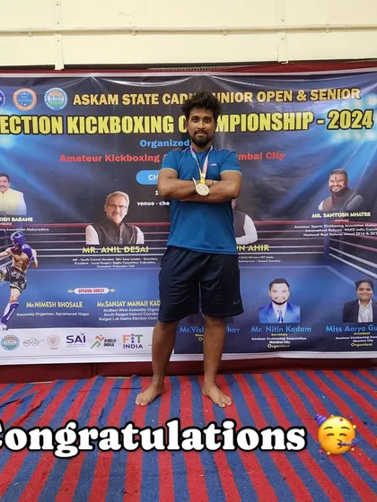 Another shot of our champion, celebrating his well-deserved victory and selection for the next level of competition.