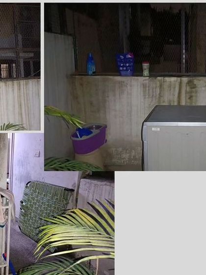 This neglected rear terrace was being used as a dumping ground, a completely dead space in the apartment.