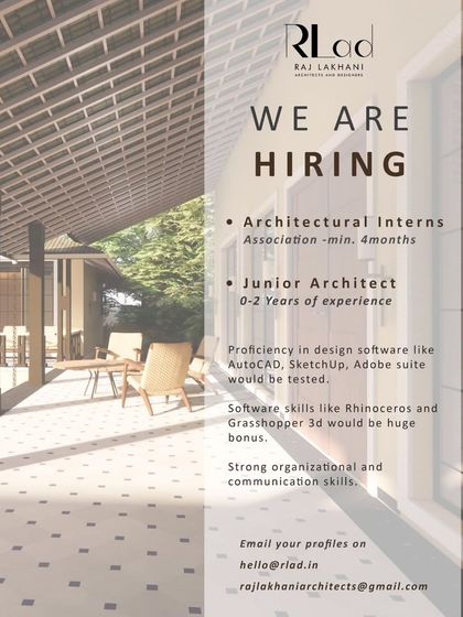 This Mumbai-based role at Raj Lakhani Architects and Designers is for architects with 0-3 years of experience, with a bonus for skills in Rhinoceros and Grasshopper 3D.