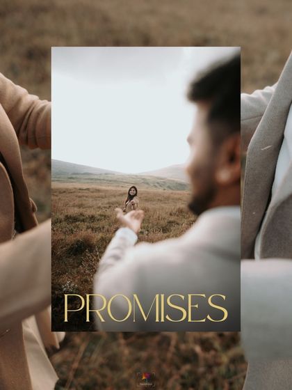 An artistic collage with a "Promises" theme, using forced perspective and creative framing to tell a unique visual story.