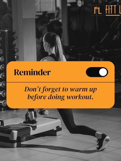 A simple but crucial reminder for everyone. Never forget to warm up before you start your workout to improve performance and avoid injury.