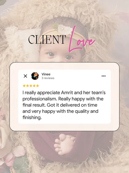 "Really happy with the quality and finishing." I take great pride in delivering high quality, beautifully finished portraits, and I'm so happy that Vinee and her family loved their results.