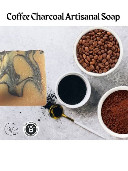 My Coffee Charcoal soap is extra nourishing for dry skin, thanks to added cocoa and shea butter. The coffee and charcoal work together to exfoliate and draw out impurities.