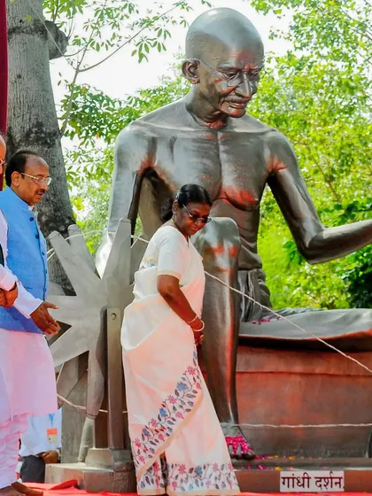 Her Excellency, the President of India, Smt. Droupadi Murmu, inaugurating the Gandhi Smriti Park. It was a moment of immense pride to see our work in creating this public space of contemplation and tranquility come to fruition.