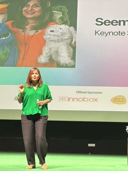 Here I am delivering a keynote speech at the 'Jubilance' conference in Hyderabad. My talks combine my personal journey with ventriloquism and humor to deliver motivational messages on resilience and finding joy.