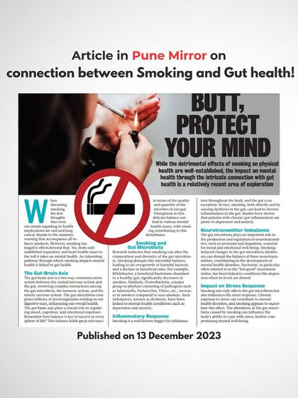 This Pune Mirror article highlights the critical connection between smoking and gut health, a topic I often discuss with my patients from an Ayurvedic perspective to address the root cause of many health issues.