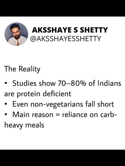 Studies show 70-80% of Indians are protein deficient. I provide practical fixes for both vegetarians and non-vegetarians to bridge this gap, as adequate protein is crucial for muscle recovery, immunity, and getting results from your workouts.