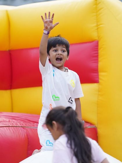 High-fives and happy jumps! A massive inflatable bouncy is a must-have for any kids' event, providing endless and safe fun.