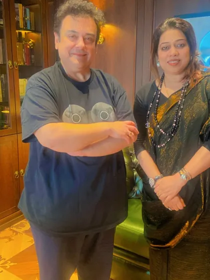 With the rockstar Adnan Sami. It was a pleasure to meet him and wish him on his birthday. He is such a humane and talented musician.