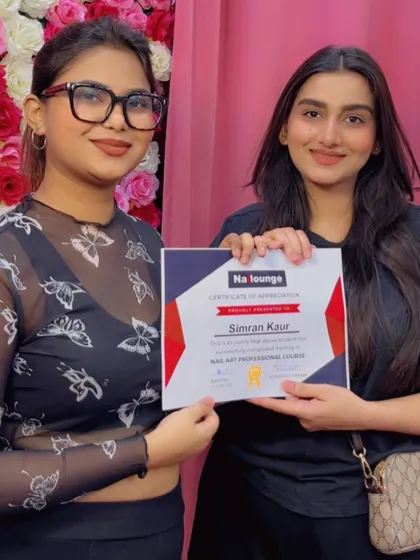 I am so proud to present Simran Kaur with her Nail Art Professional Course certificate. She is now a salon-ready nail artist, fully trained in advanced techniques.