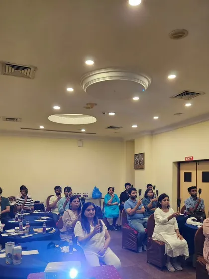 A group of attendees deeply engaged in a meditation exercise during the Third Eye Awakening workshop. The energy in the room was incredibly powerful.